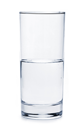 Half full glass of water