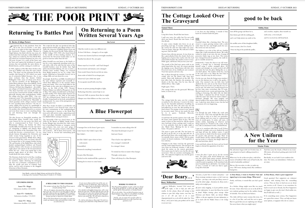 Issue #69 – Returning – The Poor Print
